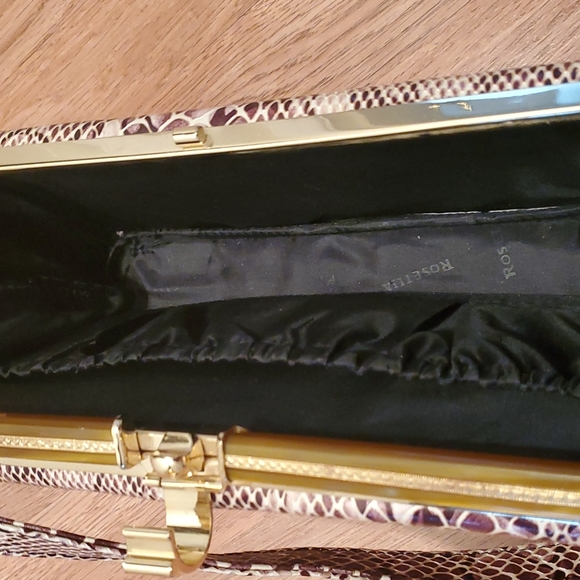 Faux Snakeskin Gold Purse Mini Bag NWOT - Picture 4 of 8